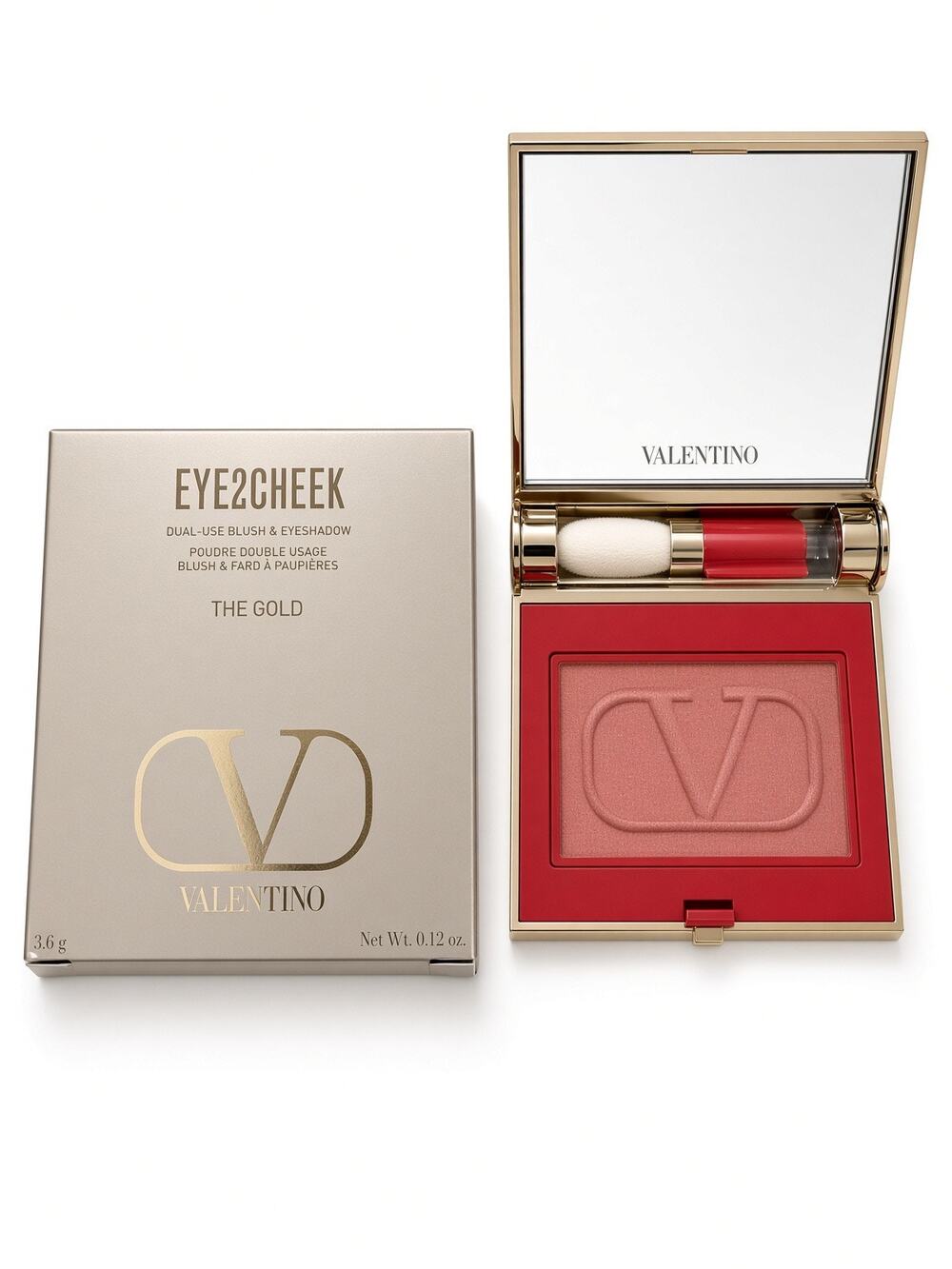 $52 | Valentino Eye2Cheek Dual-Use Blush & Eyeshadow The Gold